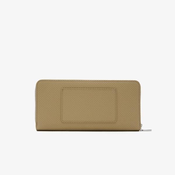 Lacoste Unisex Chantaco Zipped Piqué Leather Large Wallet