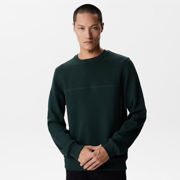 Lacoste Men's Regular Fit Crew-Neck Patterned Sweater