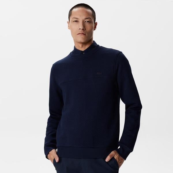 Lacoste Men's Regular Fit Crew-Neck Patterned Sweater