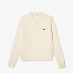 Lacoste sveter s káblovým úpletom zo zmesi vlny/bavlny 