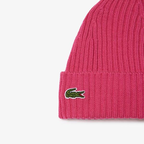 Lacoste Unisex  Ribbed Wool Beanie