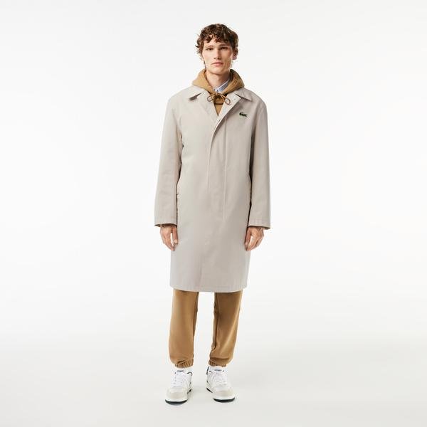 Lacoste pehelykönnyű esőálló pamut twill kabát