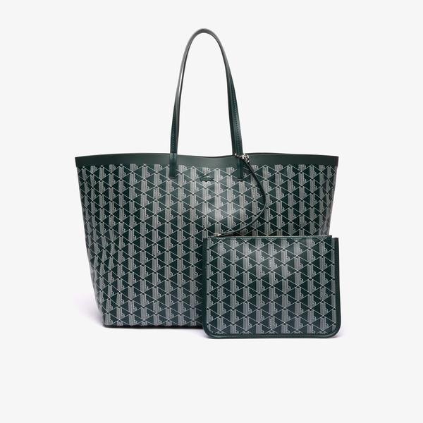 Lacoste Zely Coated Canvas Monogram Large Tote