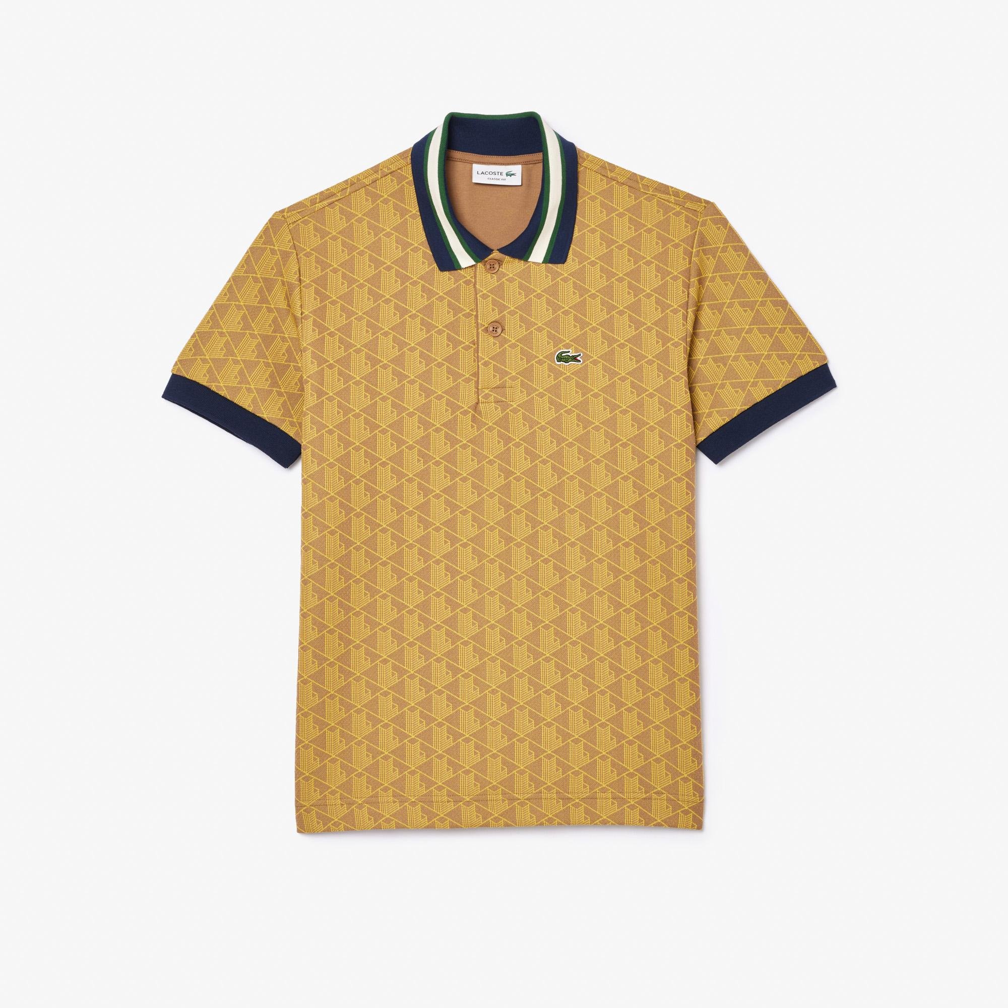 Koszulka Polo z kontrastowym kołnierzykiem i motywem monogramu Lacoste Classic Fit