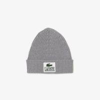Lacoste Ribbed Wool Woven Patch BeanieCCA