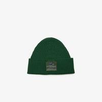 Lacoste Ribbed Wool Woven Patch Beanie132