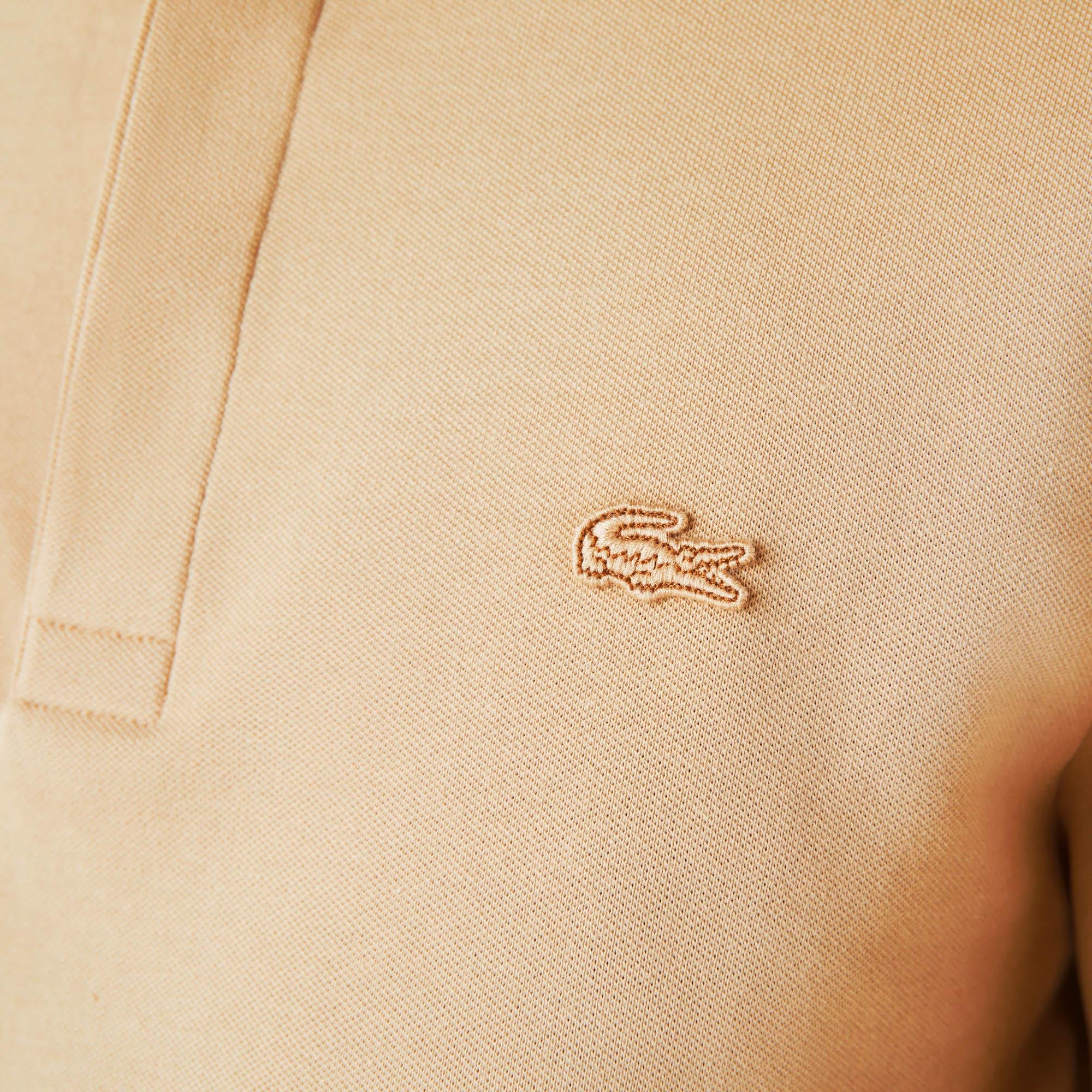 Elegantná parížska strečová bavlnená piqué polokošeľa s dlhým rukávom