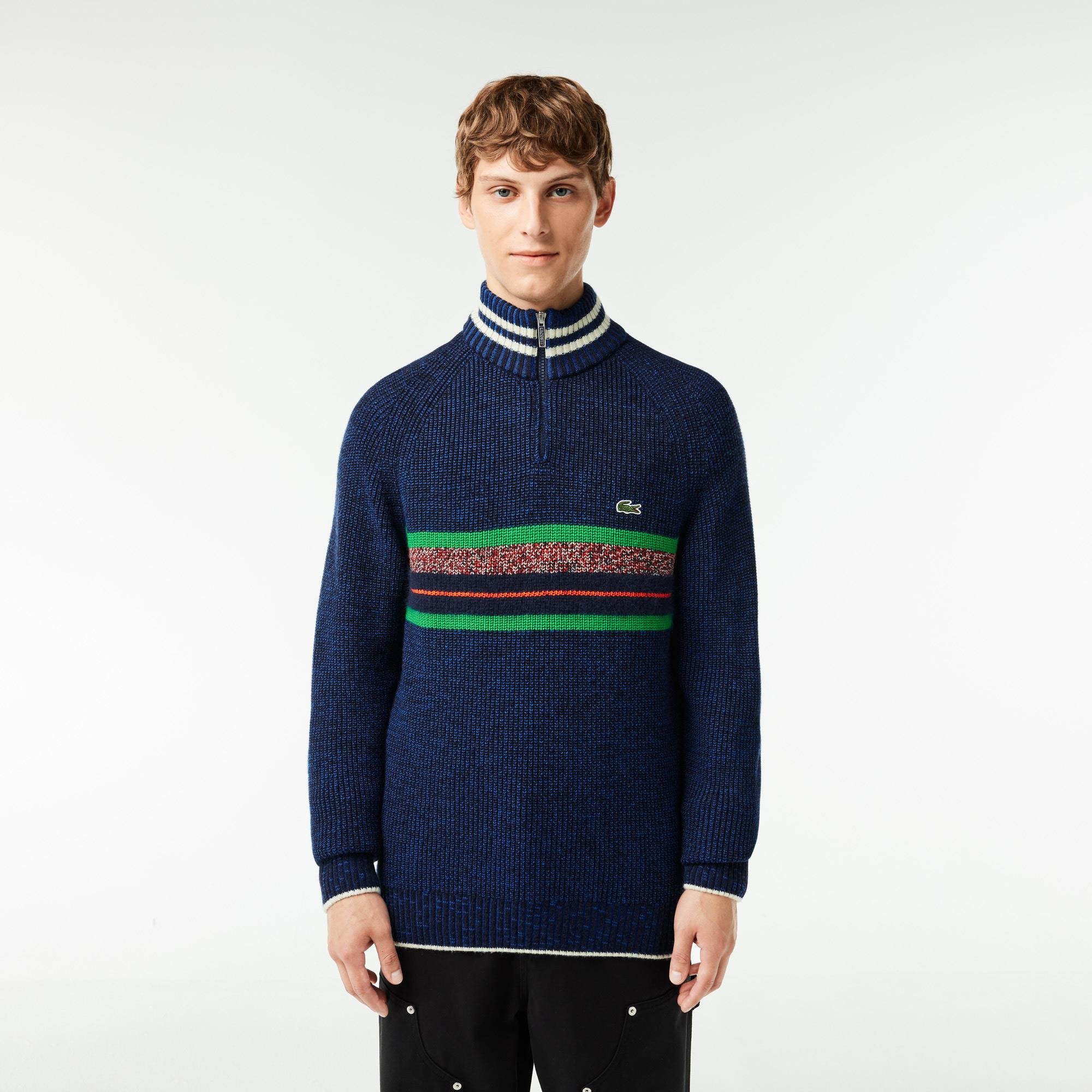 Lacoste Wełniany sweter z wysokim kołnierzem Lacoste French Made