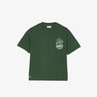 Kids Crew Neck Patterned Green T-ShirtSMI