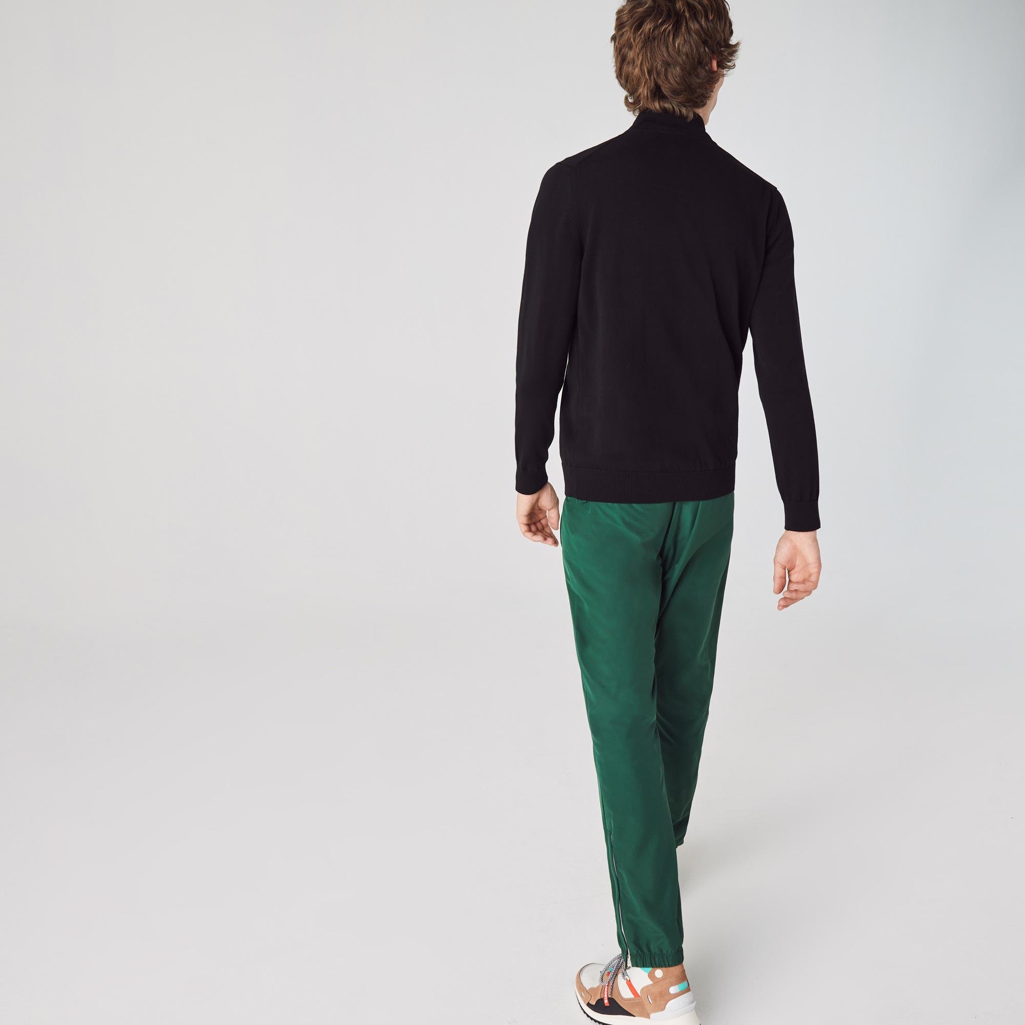 Lacoste férfi álló gallérú organikus pamut cipzáras pulóver