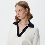 Lacoste női V-nyakú gyapjú pulóver