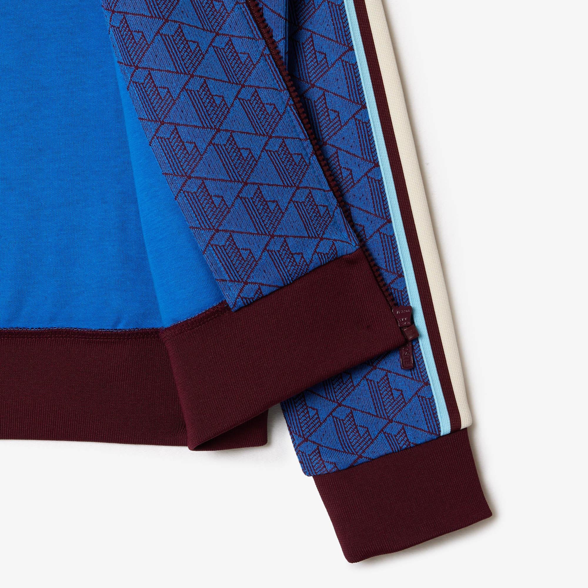 Lacoste High Neck Zipped Jacquard Monogram Sweatshirt 