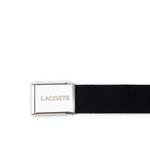 Lacoste férfi Franciaországban gyártott gravírozott csatú szőtt öv