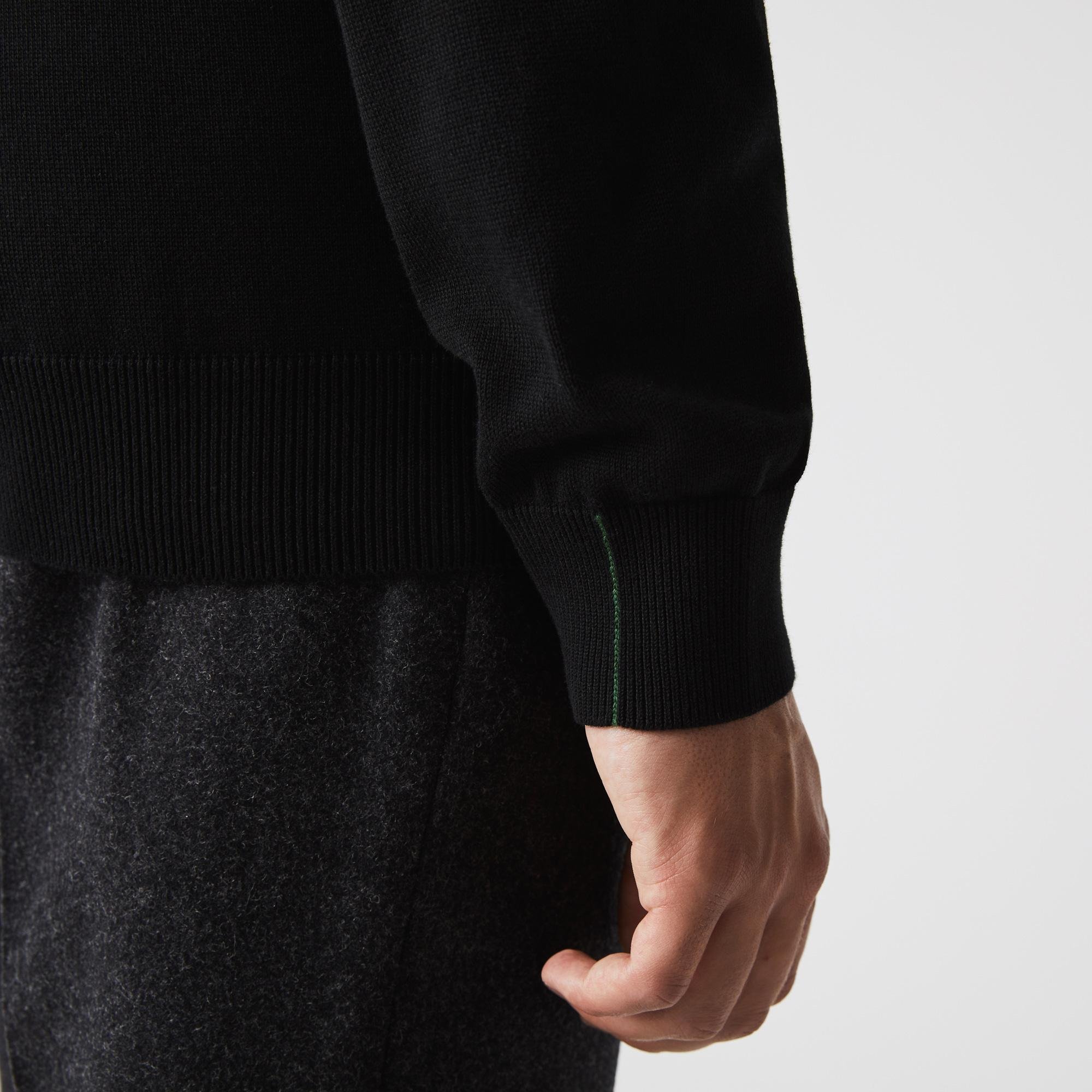 Lacoste Męski sweter z bawełny organicznej z dekoltem w kształcie litery V