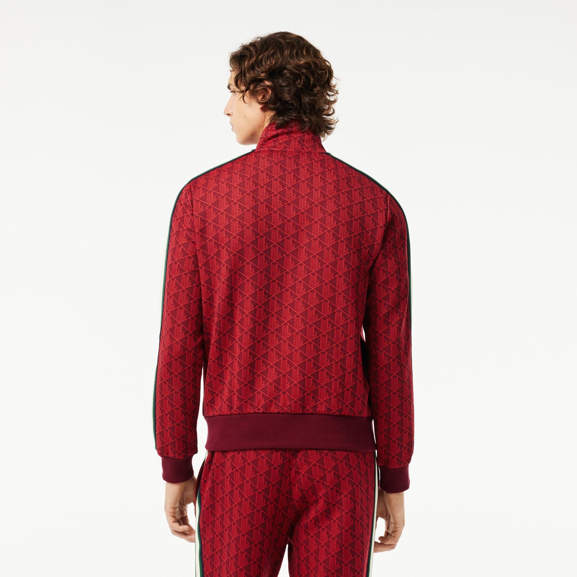 Lacoste Paris Jacquard Monogram cipzáras pulóver