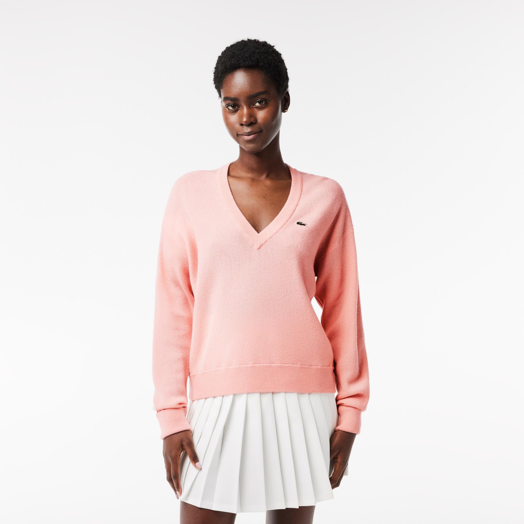 Lacoste Women's  V-Neck Sweater