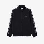 Men's Lacoste Classic Fit collar sweatshirt with print in black