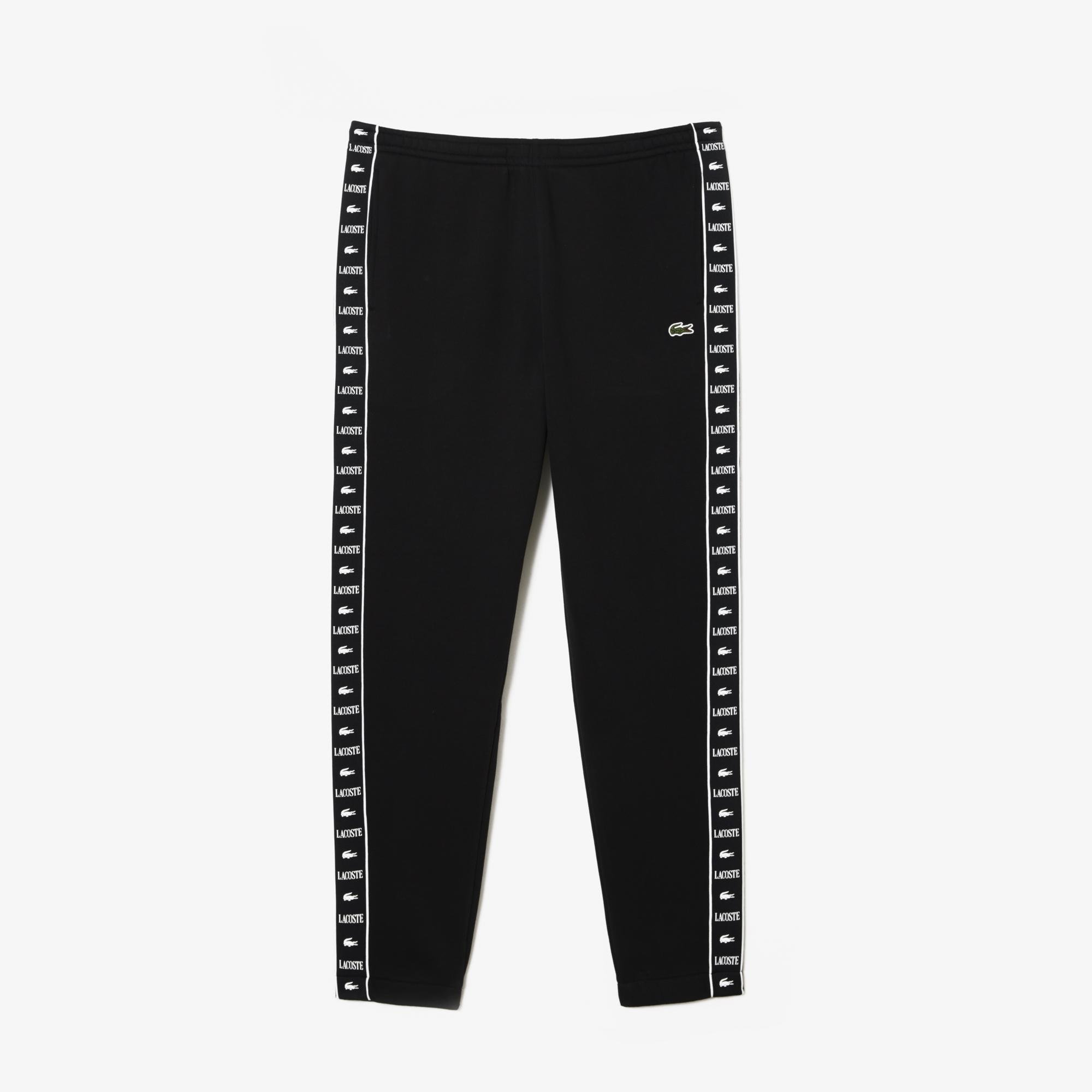 Lacoste men's tapered sweatpants with print in black
