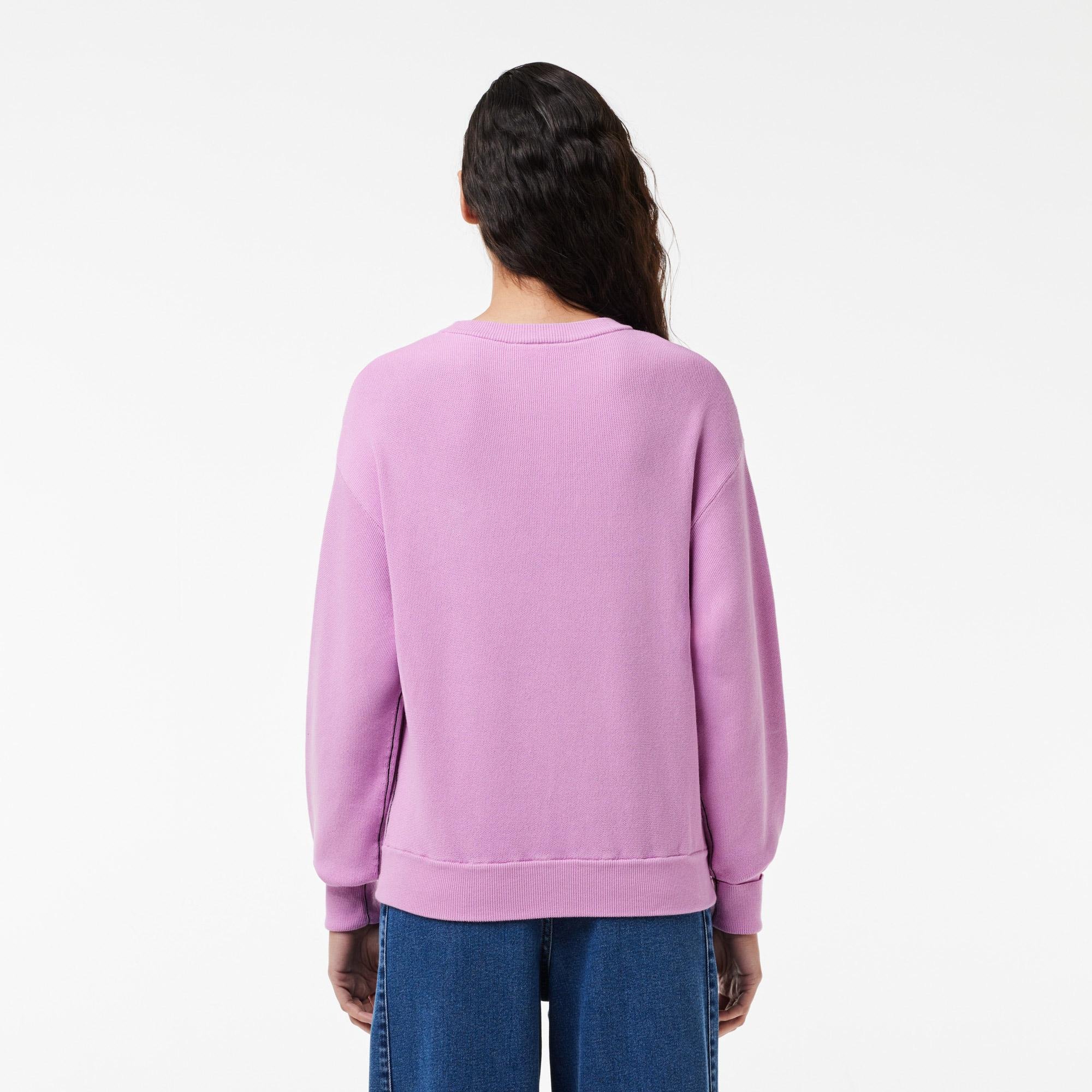 Lacoste damski sweter z okrągłym dekoltem z bawełny organicznej