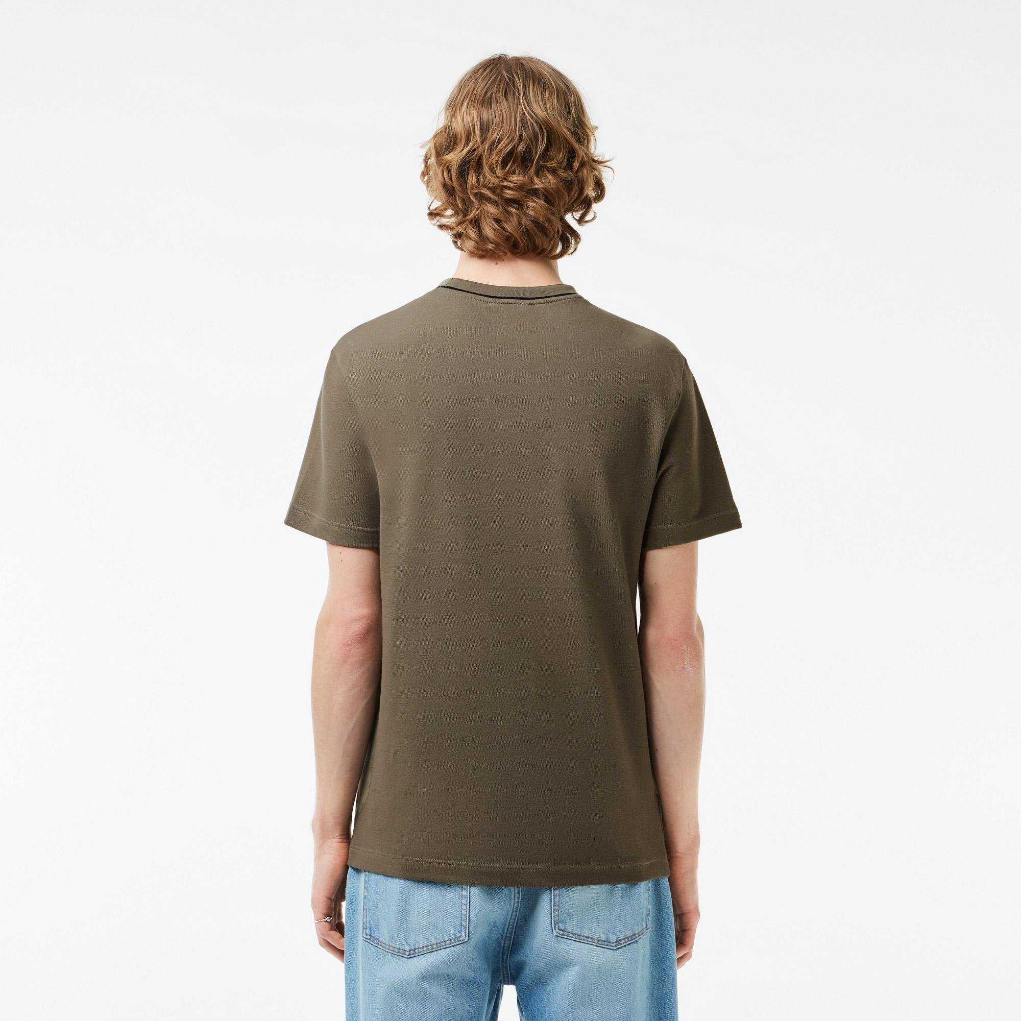 Lacoste T-shirt Stretch Piqué z prążkowanym kołnierzykiem