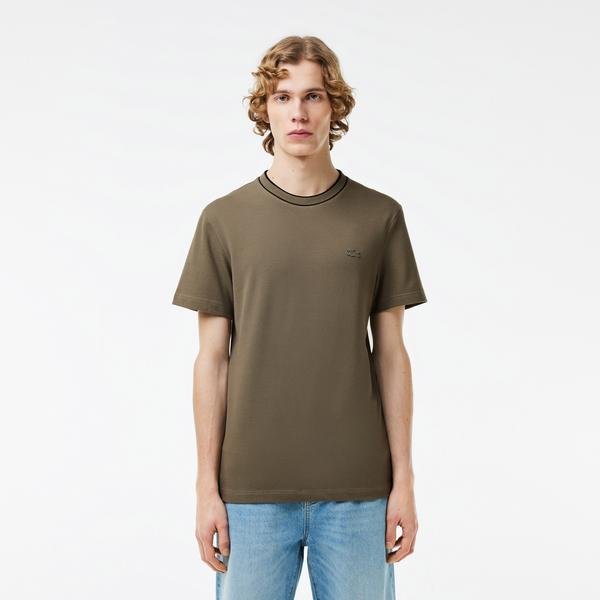 Lacoste Stretch Piqué Stripe Collar T-shirt