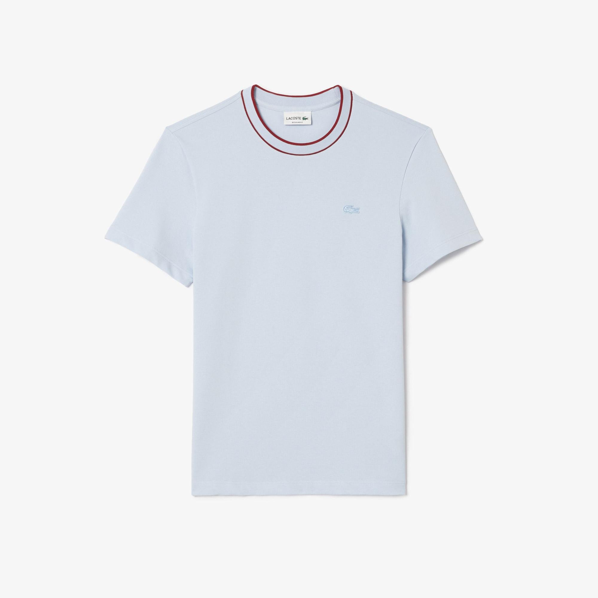 Lacoste Men's Stretch Piqué Stripe Collar T-Shirt
