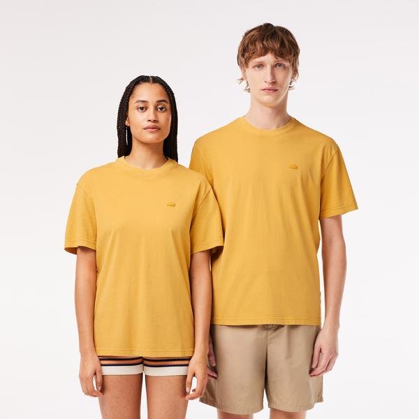 Lacoste T-shirt z naturalnie barwionego dżerseju