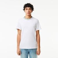 Lacoste Men's Stretch Piqué Stripe Collar T-Shirt001
