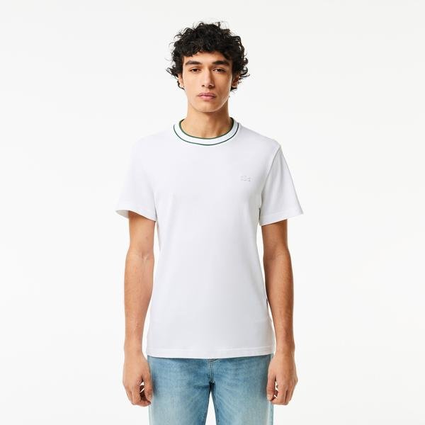 Lacoste T-shirt Stretch Piqué z prążkowanym kołnierzykiem