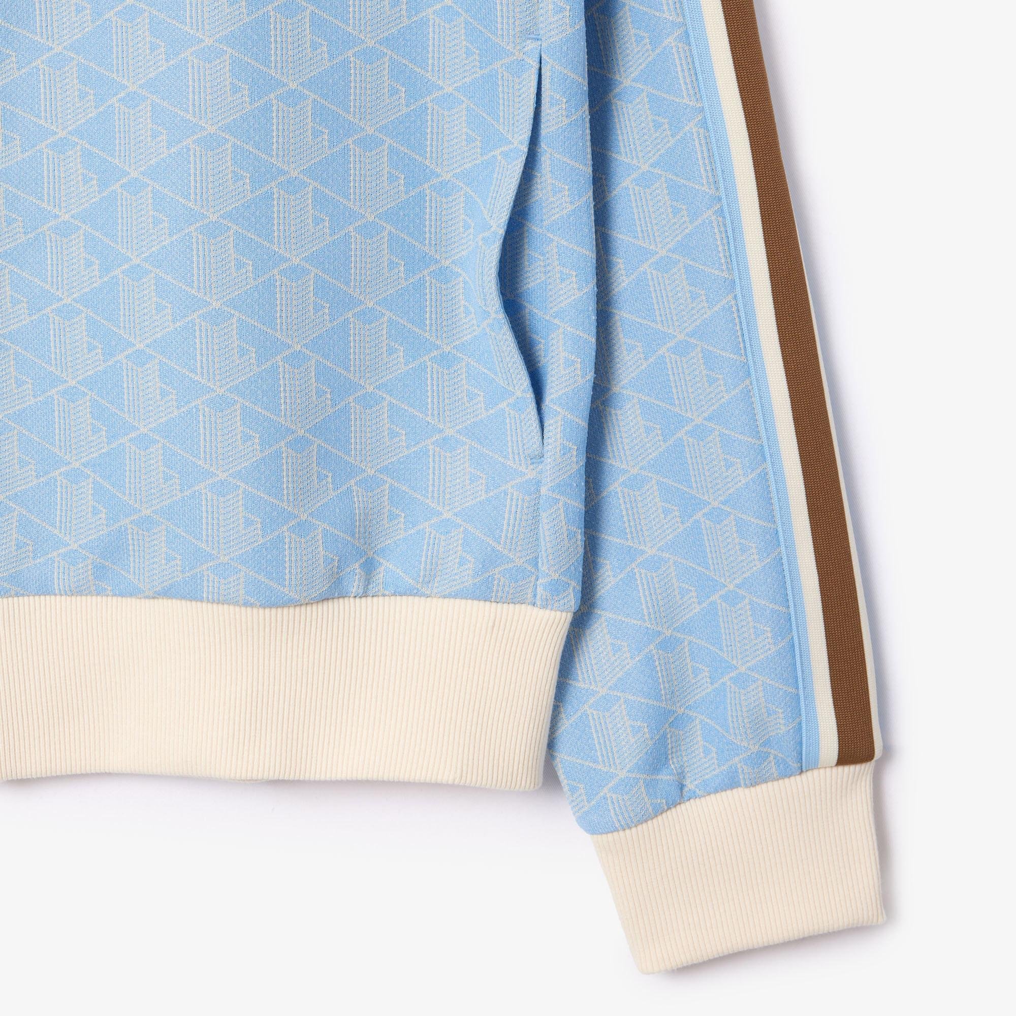 Lacoste Paris Jacquard Monogram cipzáras pulóver