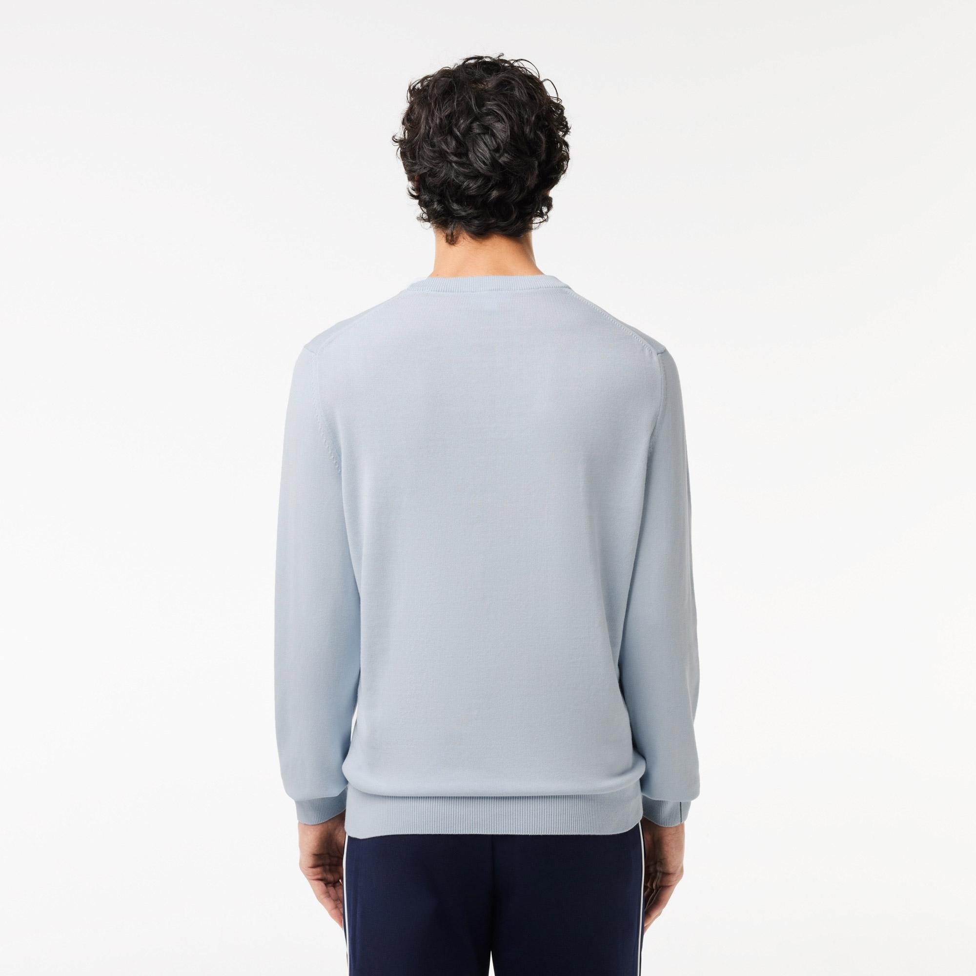 Lacoste pánský svetr z organické bavlny s přiléhavým oválným výstřihem