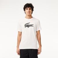 Lacoste męski T-shirt z oddychającego dżerseju SPORT z nadrukiem z logo krokodyla 3DAU8