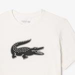 Lacoste męski T-shirt z oddychającego dżerseju SPORT z nadrukiem z logo krokodyla 3D