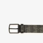 Lacoste Men's Textured Monogram Leather Belt