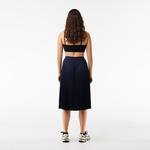 Lacoste damska spódnica plisowana z lejącego materiału z elastycznym paskiem w pasie