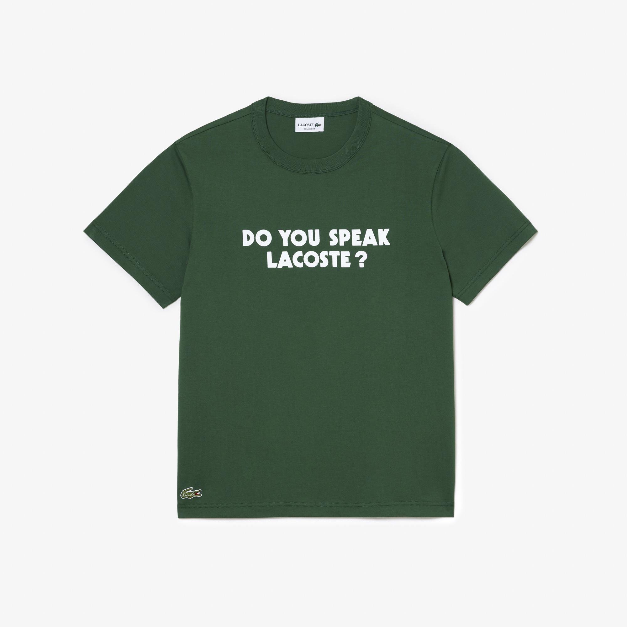 Lacoste Unisex Piqué Effect Slogan Cotton Jersey T-Shirt