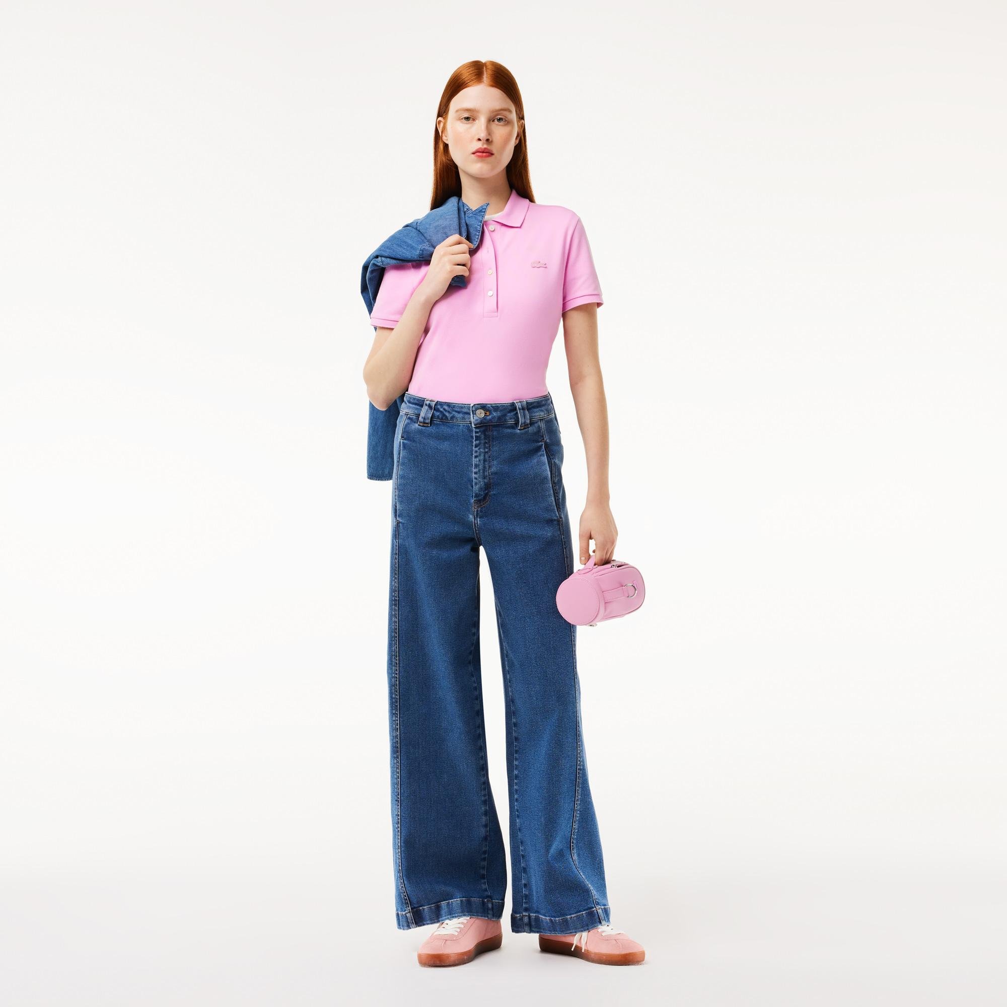 Lacoste damska koszulka polo z elastycznej bawełny Slim Fit