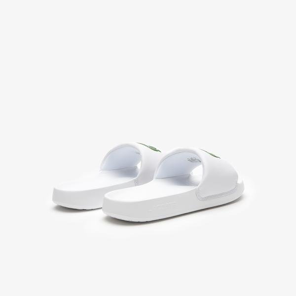 Lacoste Croco 1.0 children's white slippers