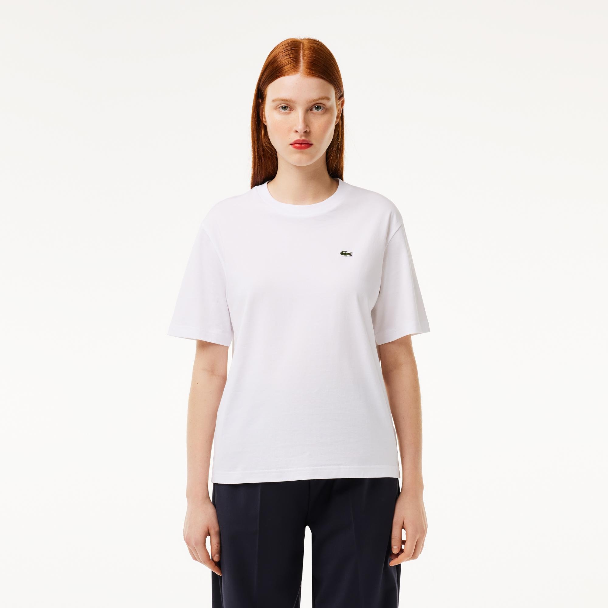 Lacoste Women's Relaxed Fit Lightweight Cotton Pima Jersey T-shirt
