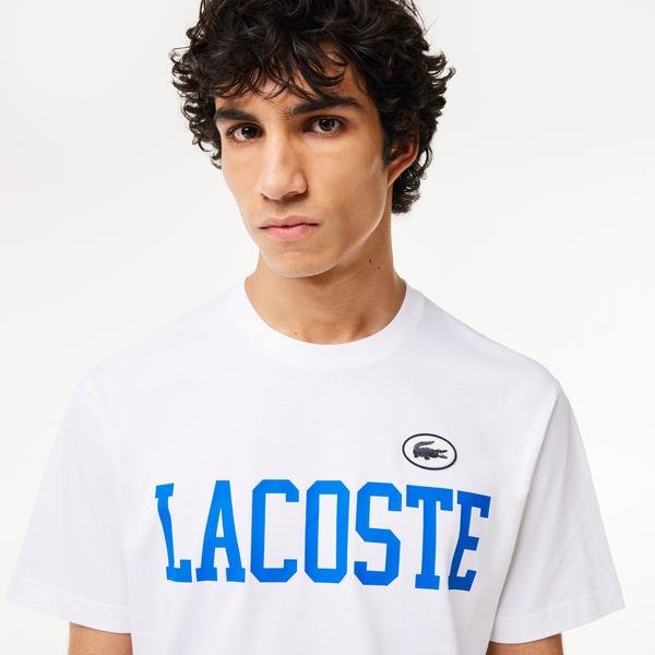 Lacoste Men's Cotton Contrast Print & Badge T-Shirt