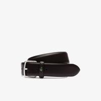 Lacoste Men's Smooth Leather Crocodile Accent Belt028