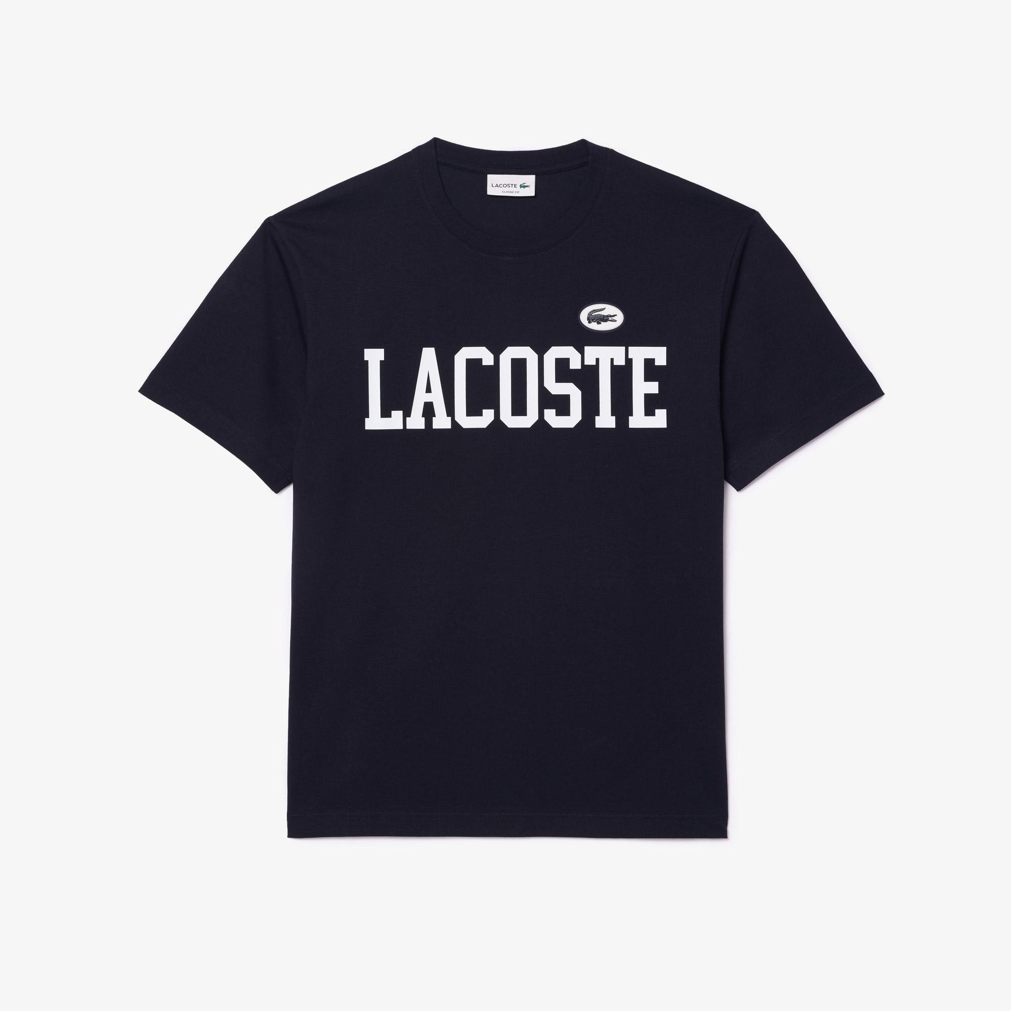 Lacoste Men's Cotton Contrast Print & Badge T-Shirt