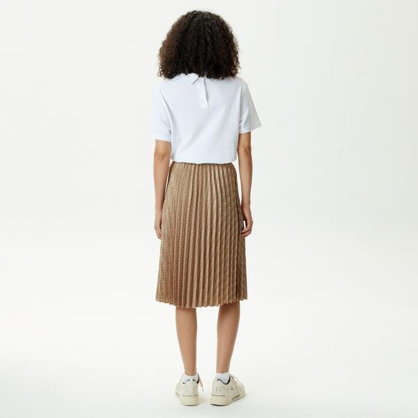 Lacoste Women’s Fashion Show Edition Belted Pleated Skirt
