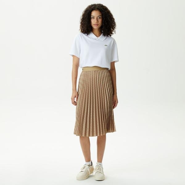 Lacoste Women’s Fashion Show Edition Belted Pleated Skirt