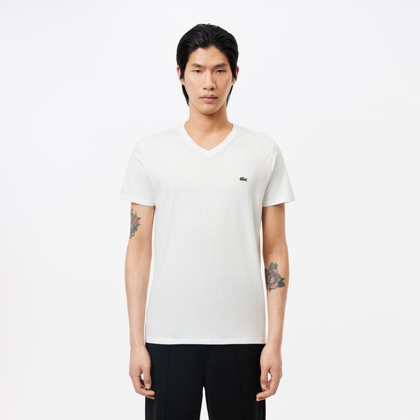 Lacoste Men's V-Neck Pima Cotton Jersey T-Shirt